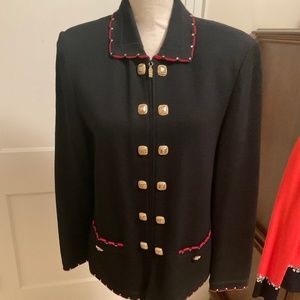 St.John, size 10, black with red trim